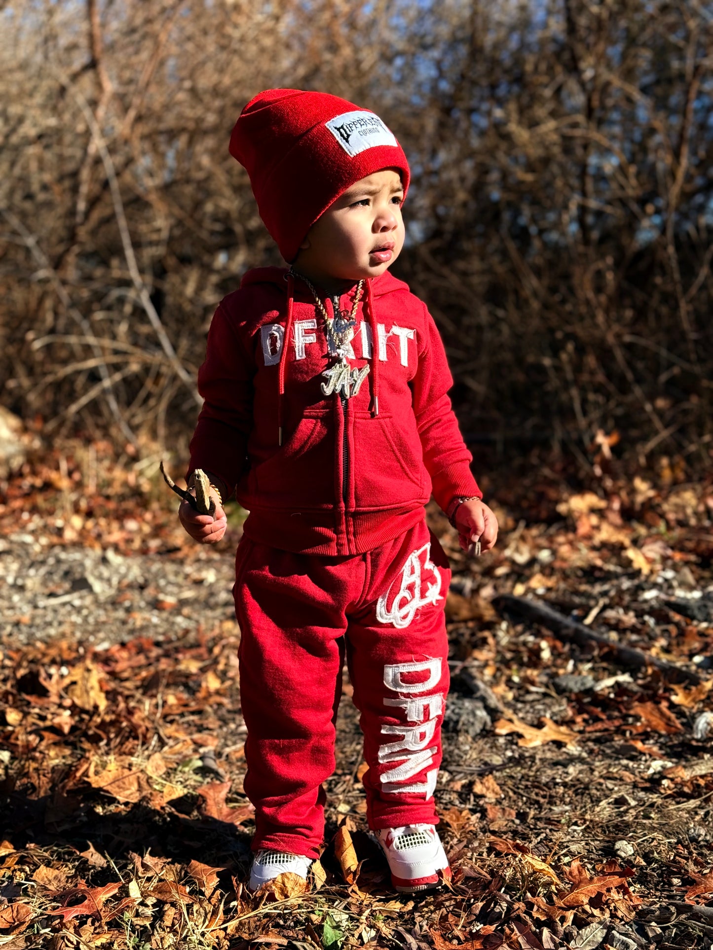 Kidz Stacked Sweat Set (RED)