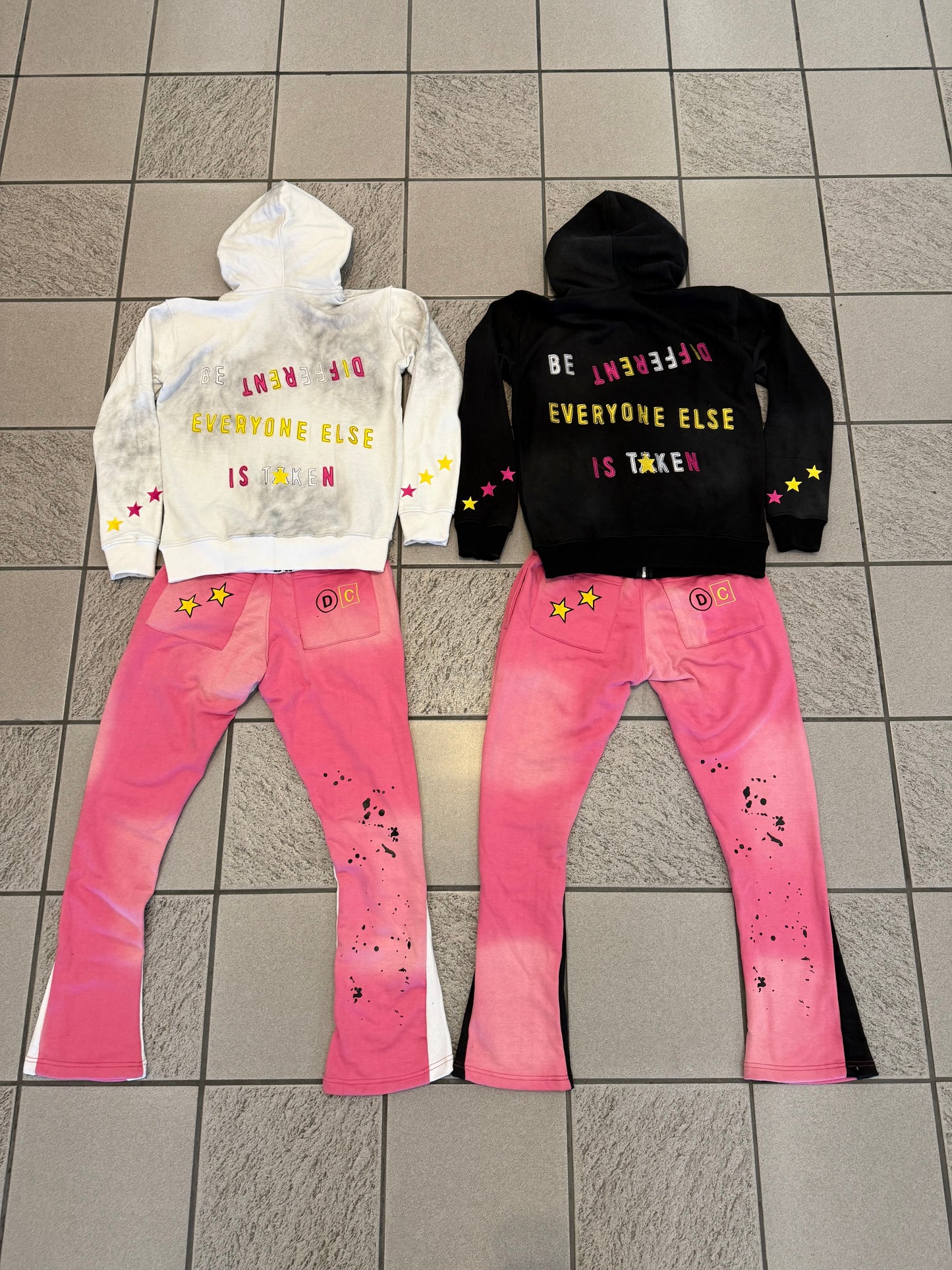Born Different flared sets (WHITE/BLACK)
